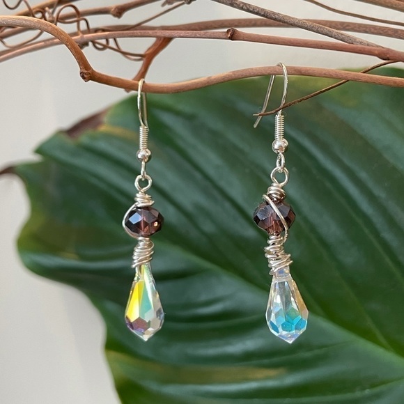 𝅺SWAROVSKI Sterling Silver Earrings Genuine Handcrafted - Picture 2 of 11